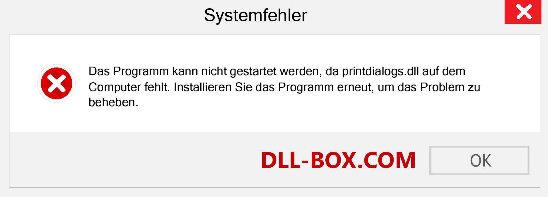 printdialogs.dll-Datei fehlt?. Download für Windows 7, 8, 10 - Fix printdialogs dll Missing Error unter Windows, Fotos, Bildern